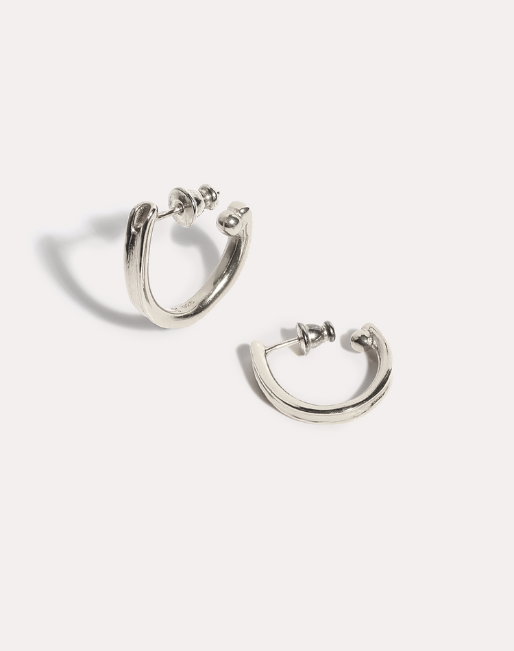 Sharla Big Silver Artisanal Hoop Earrings